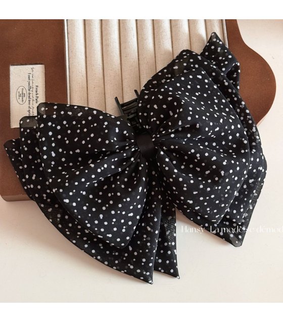 HA270 - Korean Retro Polka Dot Bow Hair Clip
